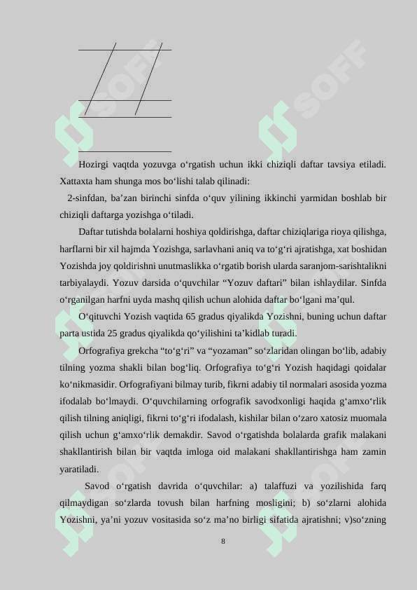 SAVOD O‘RGATISH METODIKASINING ILMIY, PSIXOLOGIK VA LINGVISTIK ASOSLARI 8