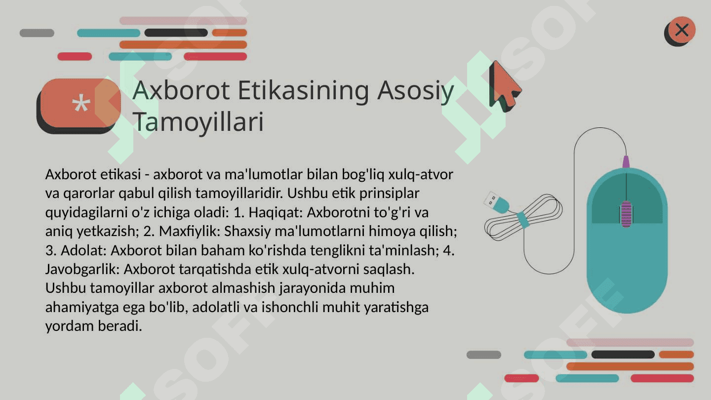 Media maydonda axborot etikasi va axloqiy me‘yorlarning rivojlanish prinsiplari.Media 3