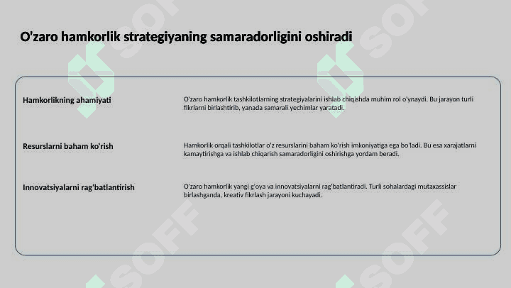 Tashkilotlarda strategiyani amalga oshirish 2