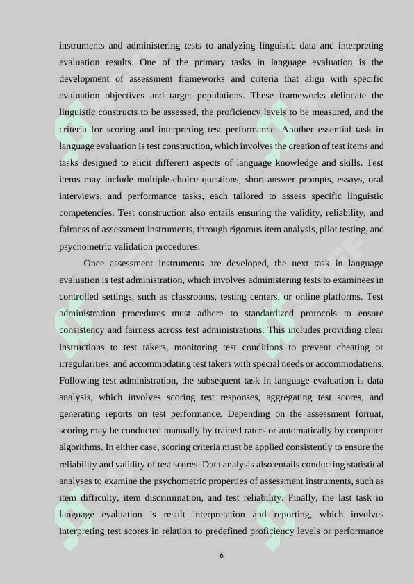 Methods and criteria for evaluating language aspects 6