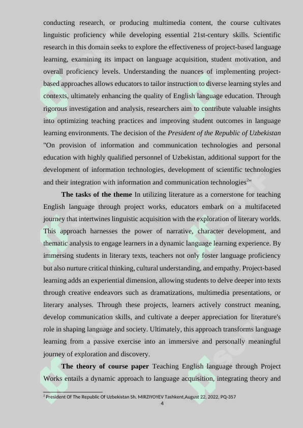 Teaching English language through Project works 4