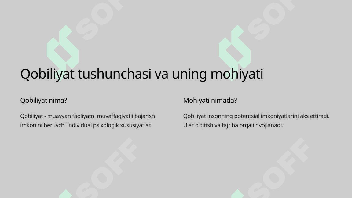 Qobiliyatning psixologik-pedagogik tavsifi. Pedagogik qobiliyatning asosiy turlari. Empatiya va pertseptiv qobiliyatlar 3