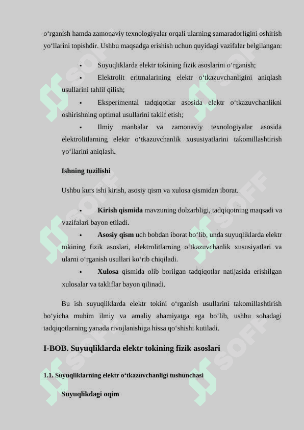 Suyuqliklarda elektr tokini o‘rganish usullarini takomillashtirish 4