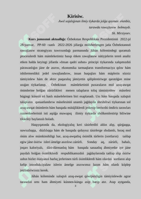 Tómen dárejeli zamarrıqlar wákilleriniń dúzilisi hám  olardıń  xalıq xojalıǵındaǵı áhmiyeti 3