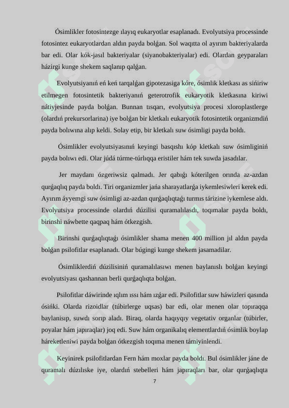 Ósimlikler evolyutsiyası 7