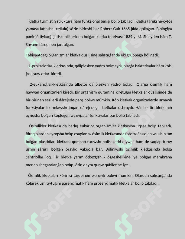 Ósimlikler kletkasinıń ximyalıq qurami 5