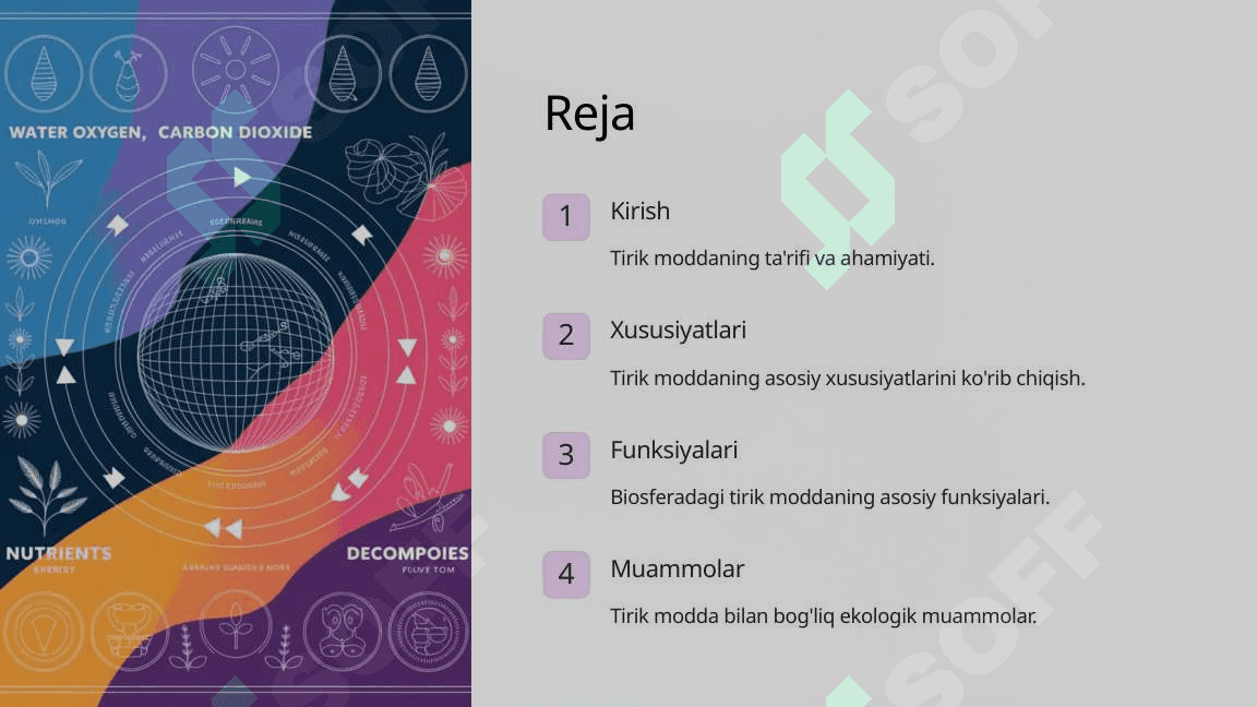 Biosferadagi tirik moddaning xususiyatlari va funksiyalari 2