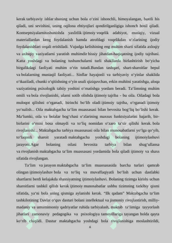 Bolalarda ijtimoiy tajribasini shakillantirish metodikasi 6