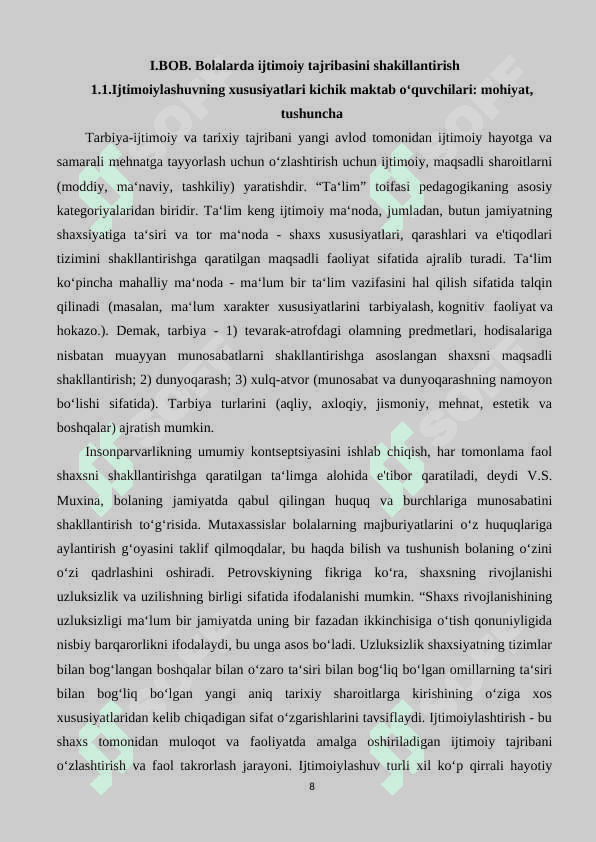 Bolalarda ijtimoiy tajribasini shakillantirish metodikasi 8
