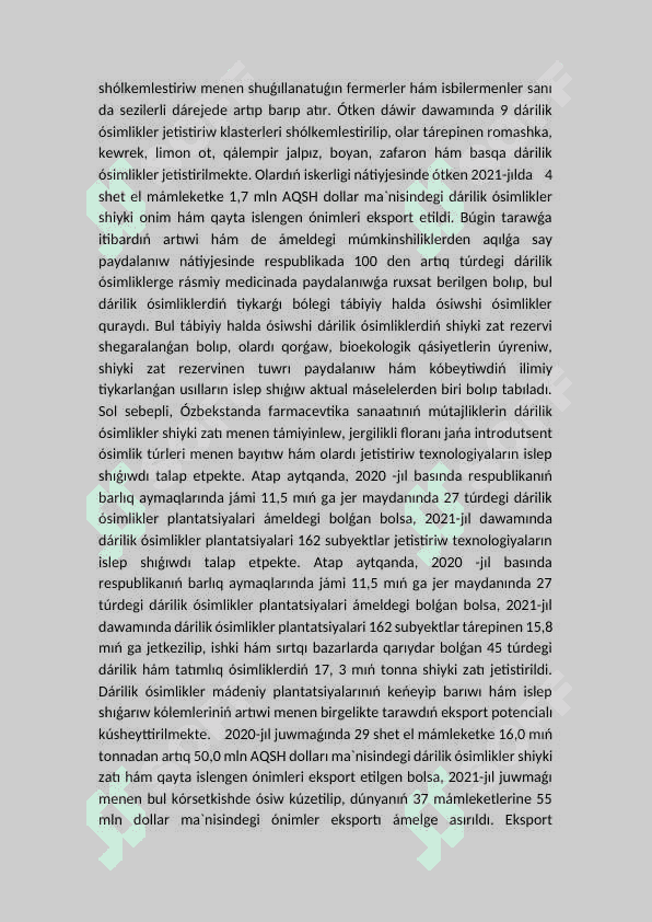 Ózbekstanda tarqalǵan vitaminli ósimlikler 5