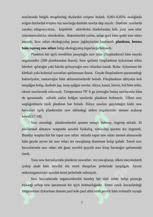 Suwotlardıń tábiyat hám insan ómirindegi áhmiyeti 7