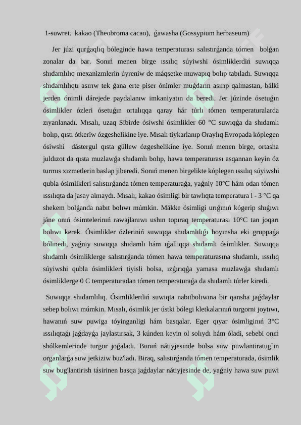 Temperaturanıń ózgeriwinıń ósimliklerge tásiri. 5