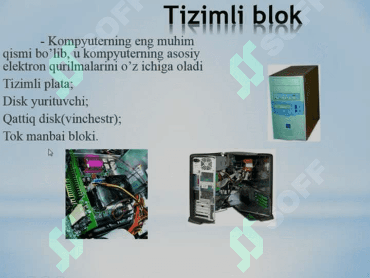 Axborot jarayonlarining apparat va dasturiy taʼminotim mavzusida slayd 5