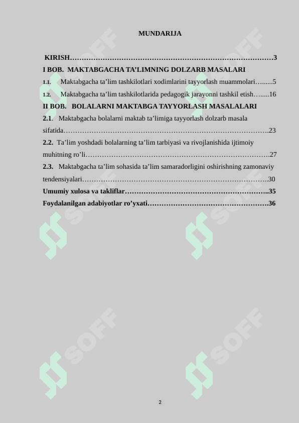Maktabgacha ta’limning dolzarb masalalari 2