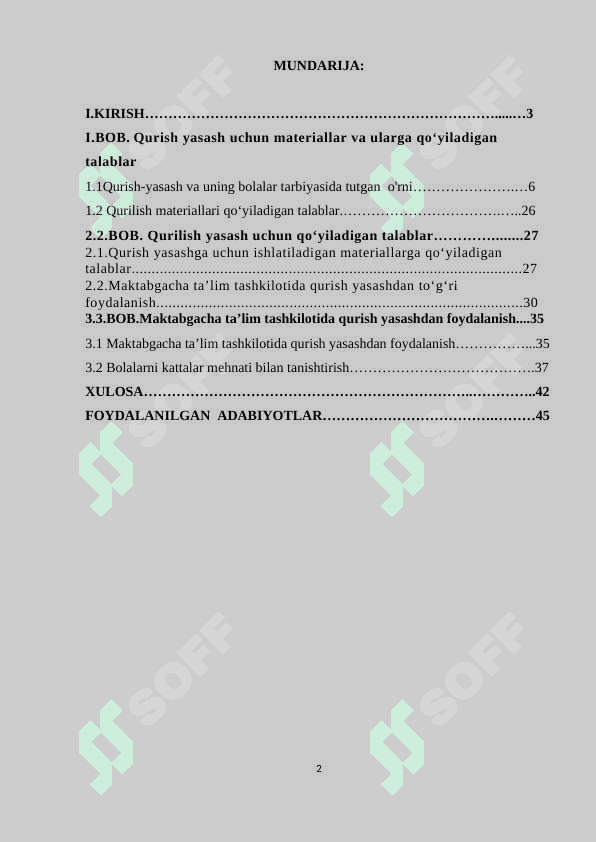 Qurish yasash uchun materiallar va ularga qoʻyiladigan talablar 2