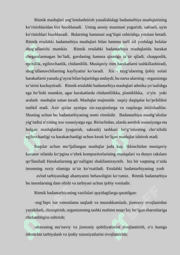 ERTALABKI BADAN TARBIYA O'TISH METODIKASI 8