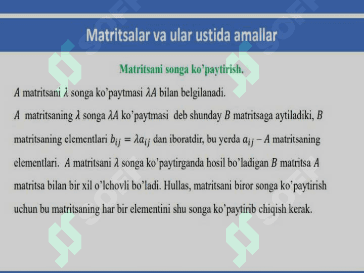 MATRITSALARNI SONGA KO’PAYTIRISH.MATRITSALARNI KO’PAYTIRISH 4