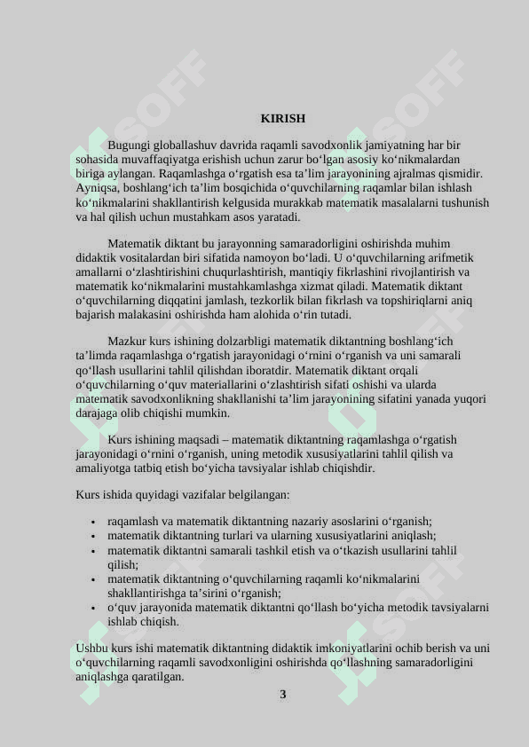 RAQAMLASHGA O‘RGATISHDA MATEMATIK DIKTANTNING O‘RNI 3