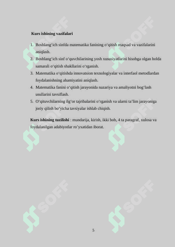 BOSHLANG’ICH SINFDA MATEMATIKA O’QITISHNI TASHKIL  QILISH SHAKLLARI 5