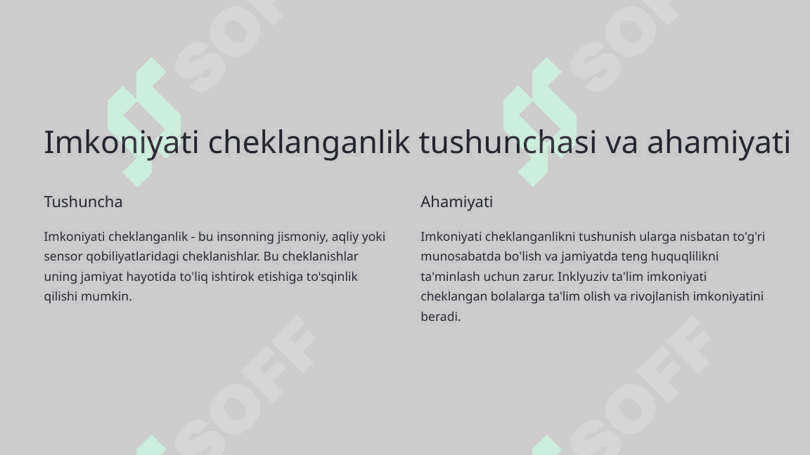 Imkoniyati cheklangan bolalar va ularning turlari va ularni inklyuziv ta'lim jalb etish 3