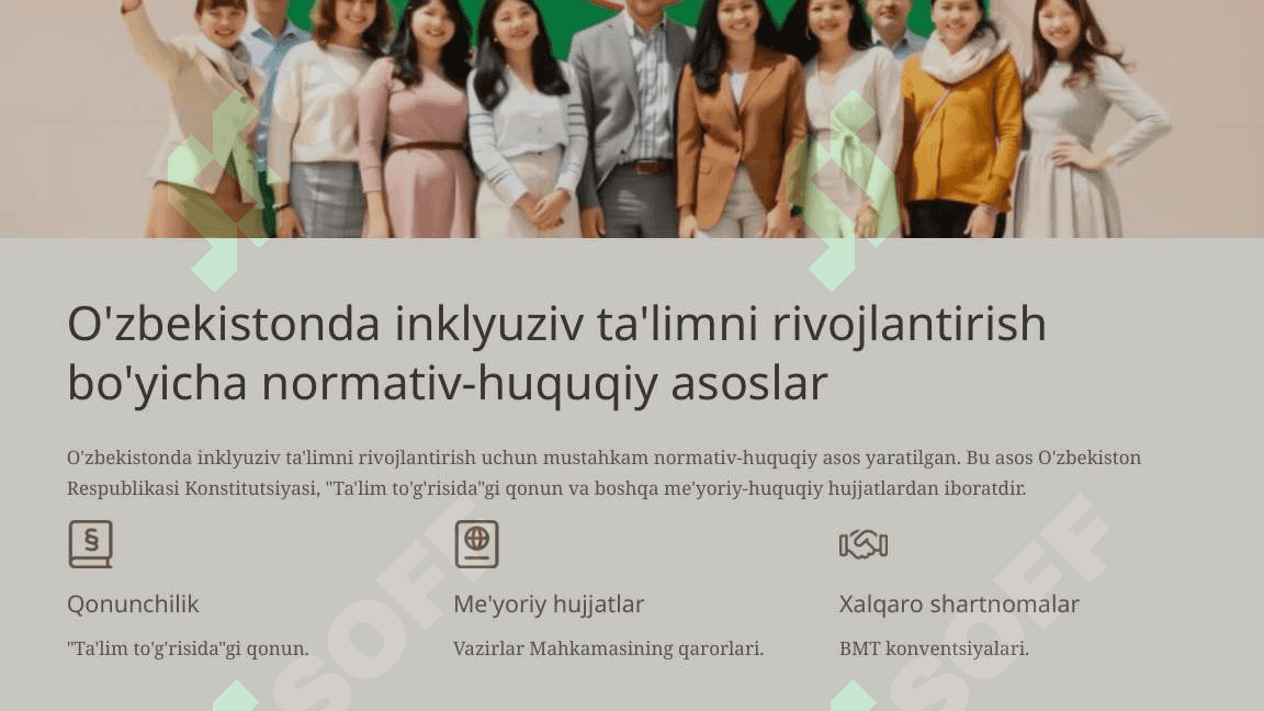 Inklyuziv ta’lim bo’yicha Respublikada olib borilgan va olib borilayotgan faoliyat 4