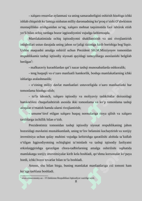 MAVZU:    O‘ZBEKISTONNING DUNYONING RIVOJLANGAN DAVLATLARI BILAN IQTISODIY HAMKORLIGI. 8