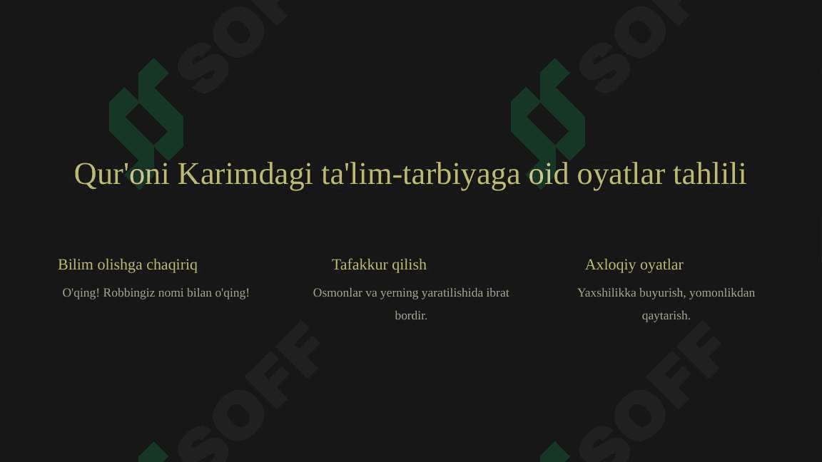 Qur'oni Karim va Hadisi shariflarda ta'lim - tarbiya masalalari 3