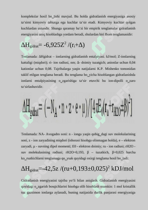 Ionlarning gidratlanish energiyasi 3