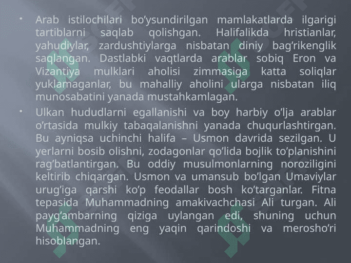 Arablarning O’rta Osiyoga bosqini 8