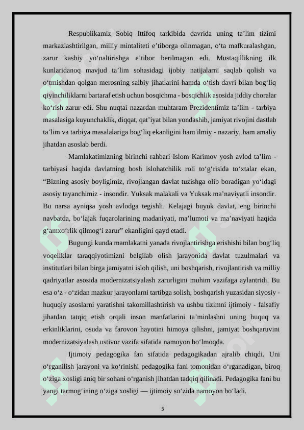 Respublikamizda ijtimoiy pedagogikaning ilmiy va amaliy sohasi 5