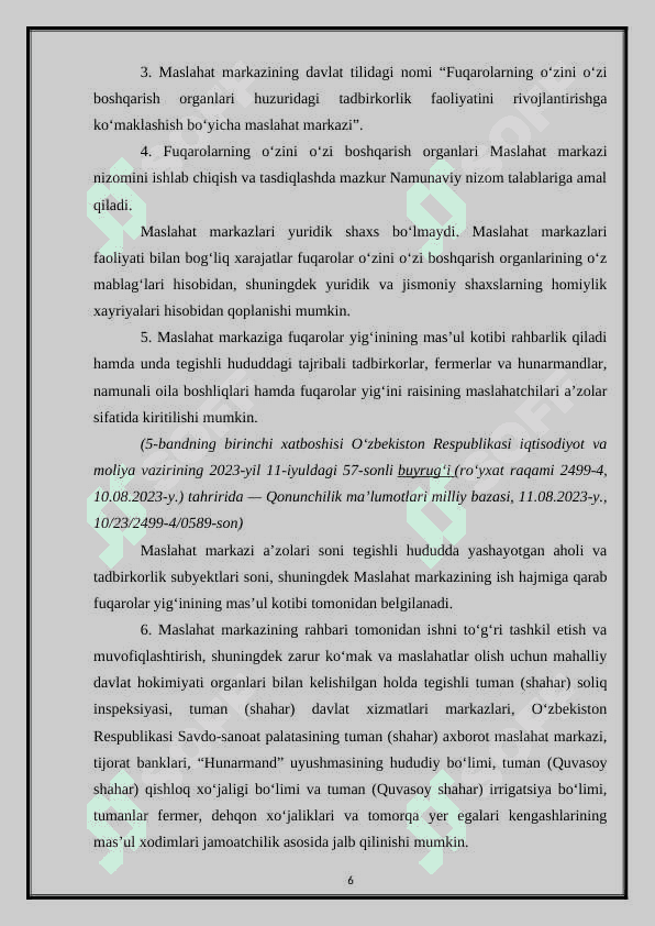 Mahallalar -ijtimoiy o'z o'zini boshqarish organi 6