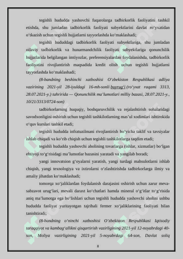 Mahallalar -ijtimoiy o'z o'zini boshqarish organi 8