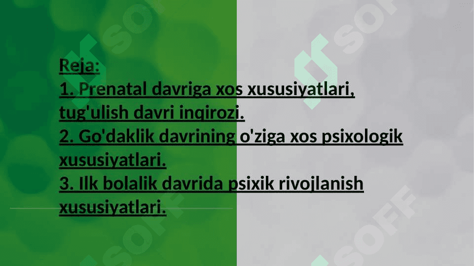 Ontogenezning ilk bosqichlarida insonning psixik rivojlanishiga xos xususiyatlar 2