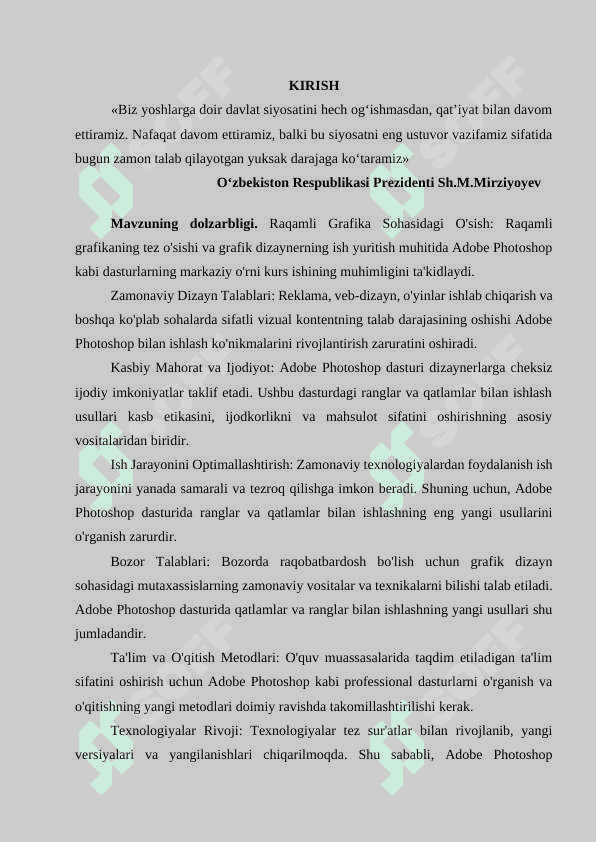 ADOBE PHOTOSHOP DASTURNING GRAFIK OBYEKTLARDA RANGLAR VA QATLAMLAR BILAN ISHLASHNING ZAMONAVIY USULLARI. 2