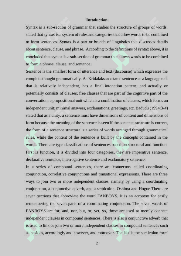 The  structure  of  a  complex  Sentence 2