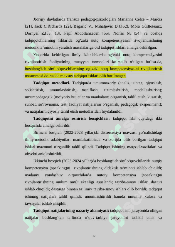 BOSHLANGʻICH SINF OʻQUVCHILARIDA NUTQIY KOMPETENSIYA (SPEAKING)NI RIVOJLANTIRISHNING NAZARIY-METODIK ASOSLARI 6