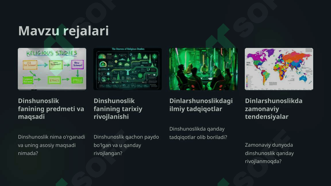 Dinshunoslik fanining vazifalari 2