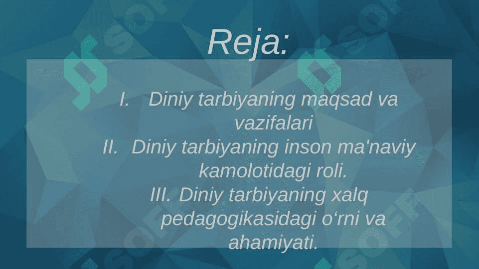 Xalq pedagogikasida diniy tarbiyaning ifodalanishi 2