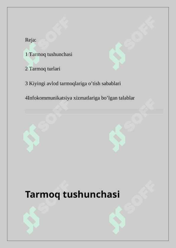 Mobil tarmoqlarni rivojlantirish tamoyillari 2
