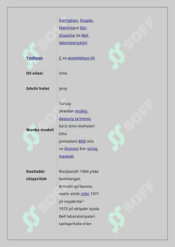 UNIX OPERATSION TIZIMLARINING RIVOJLANISHI VA ISHLASH PRINTSIPI 6