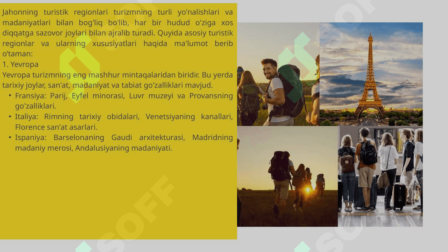 Jahonning Turistik regionlari 4