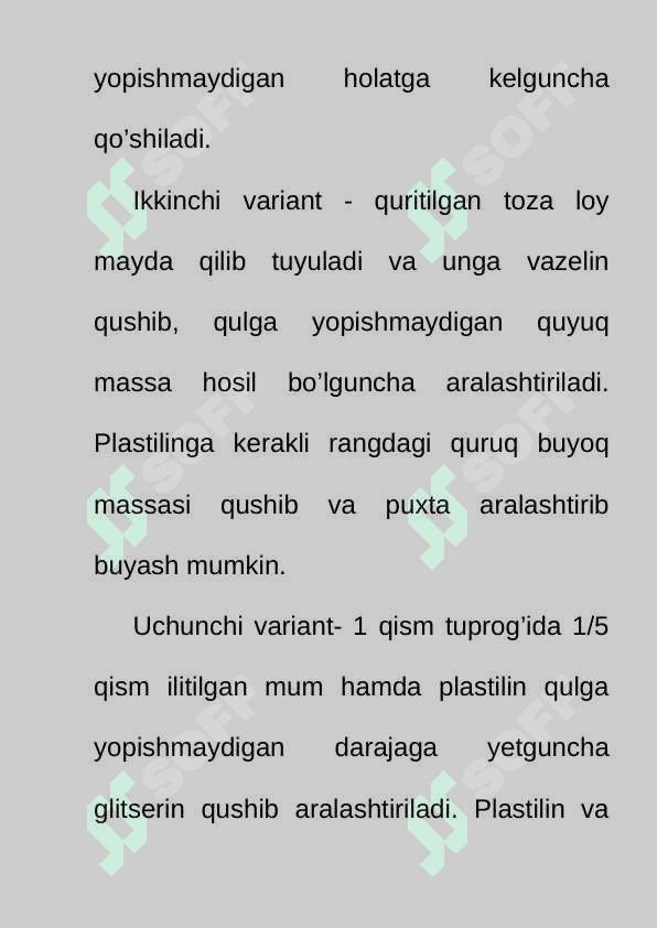 Plastilin va loyning tarkibi va xususiyatlari 8