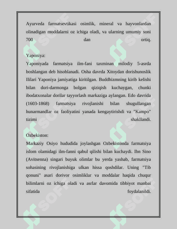 OSIYO MAMLAKATLARIDA FARMATSIYASINI RIVOJLANISH OʻZIGA XOSLIGI 4