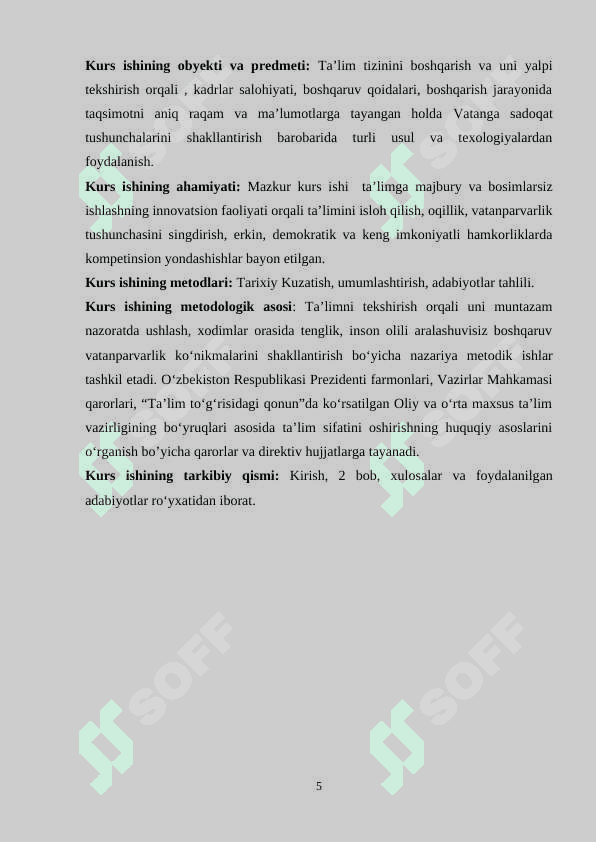 MAKTABGACHA TA’LIM MUASSASASINI  YALPI TEKSHIRISHNING ASOSIY SHAKILLARI 5