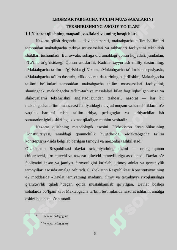 MAKTABGACHA TA’LIM MUASSASASINI  YALPI TEKSHIRISHNING ASOSIY SHAKILLARI 6