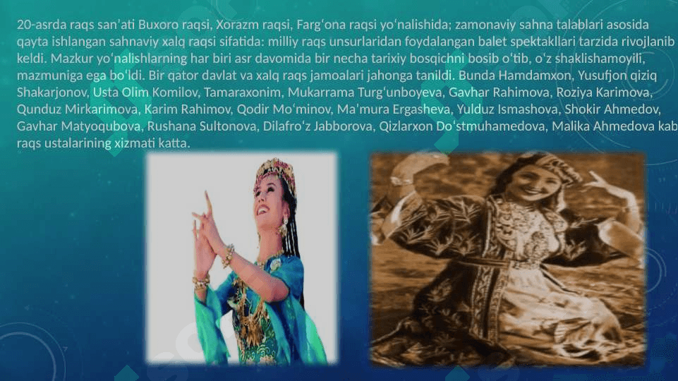 XALQ RAQS SAN`ATI. MILLIY RAQS 4