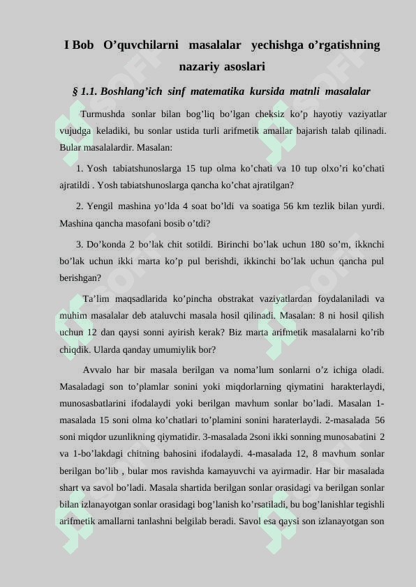 Boshlang'ich sinflarda matnli masalalar yechish metodlari 6