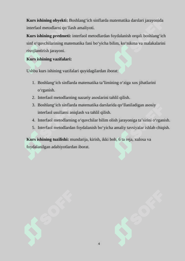 BOSHLANG’ICH  SINFLARDA  MATEMATIKA DARSLARIDA INTERAKTIV METODLARDAN FOYDALANISH 4