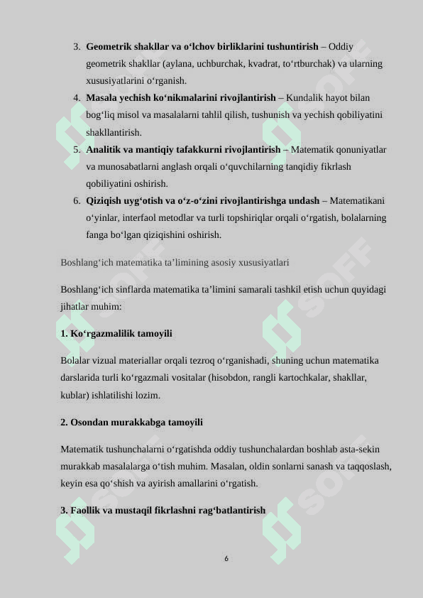 BOSHLANG’ICH  SINFLARDA  MATEMATIKA DARSLARIDA INTERAKTIV METODLARDAN FOYDALANISH 6