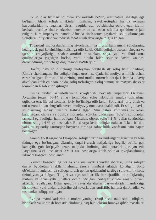 O’RTA ASRLARDA SOLIQ MUNOSABATLARINING RIVOJLANISHI 3